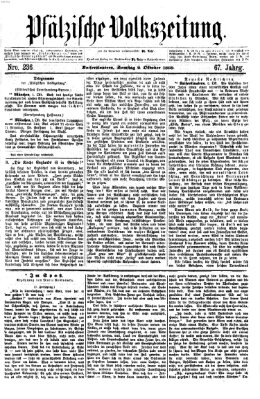 Pfälzische Volkszeitung Samstag 2. Oktober 1869