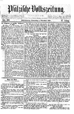 Pfälzische Volkszeitung Donnerstag 4. November 1869