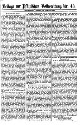 Pfälzische Volkszeitung Sonntag 20. Februar 1870