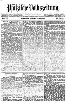 Pfälzische Volkszeitung Donnerstag 3. März 1870