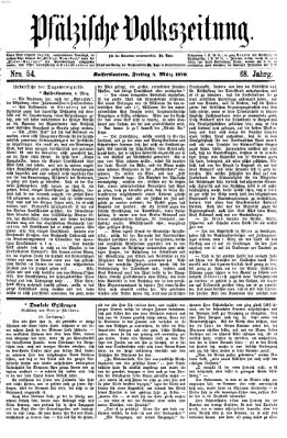 Pfälzische Volkszeitung Freitag 4. März 1870