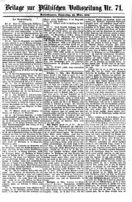 Pfälzische Volkszeitung Donnerstag 24. März 1870