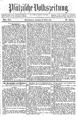Pfälzische Volkszeitung Samstag 30. April 1870