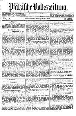 Pfälzische Volkszeitung Montag 16. Mai 1870