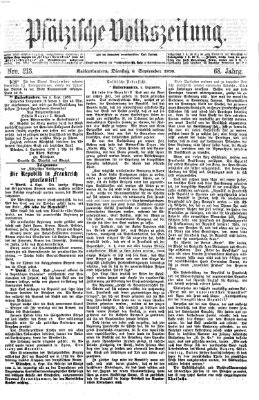 Pfälzische Volkszeitung Dienstag 6. September 1870