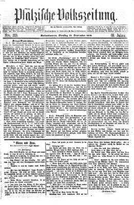 Pfälzische Volkszeitung Dienstag 13. September 1870