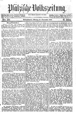 Pfälzische Volkszeitung Montag 19. September 1870