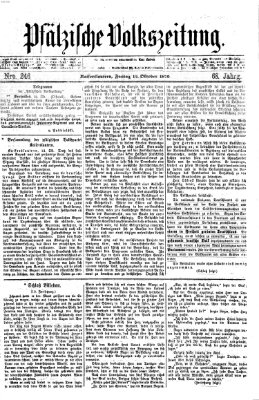 Pfälzische Volkszeitung Freitag 14. Oktober 1870