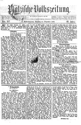 Pfälzische Volkszeitung Samstag 24. Dezember 1870