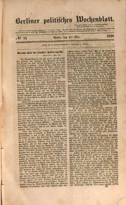 Berliner politisches Wochenblatt Samstag 5. Mai 1838