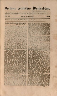 Berliner politisches Wochenblatt Samstag 18. Mai 1839