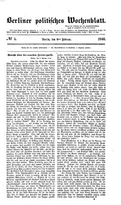 Berliner politisches Wochenblatt Samstag 8. Februar 1840