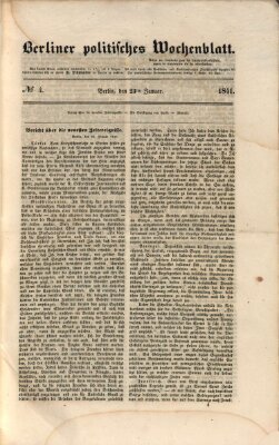 Berliner politisches Wochenblatt Samstag 23. Januar 1841