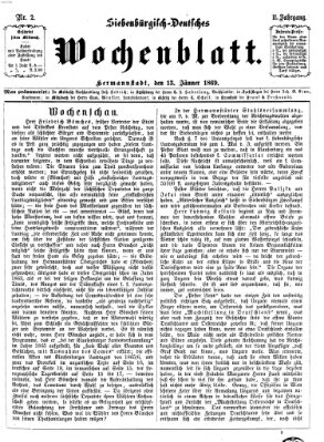 Siebenbürgisch-deutsches Wochenblatt Mittwoch 13. Januar 1869