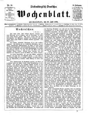 Siebenbürgisch-deutsches Wochenblatt Mittwoch 27. Juli 1870