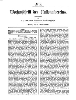 Wochenschrift des Nationalvereins Freitag 12. Oktober 1860