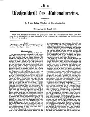 Wochenschrift des Nationalvereins Freitag 23. August 1861