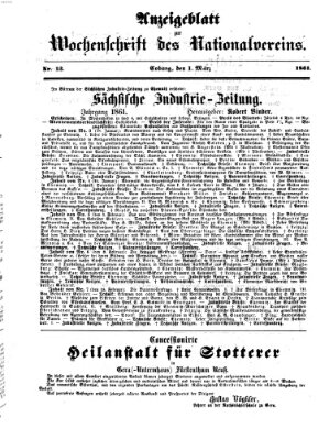 Wochenschrift des Nationalvereins Freitag 1. März 1861