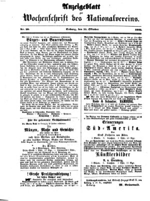 Wochenschrift des Nationalvereins Freitag 11. Oktober 1861