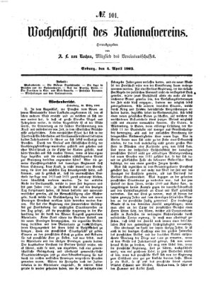 Wochenschrift des Nationalvereins Freitag 4. April 1862