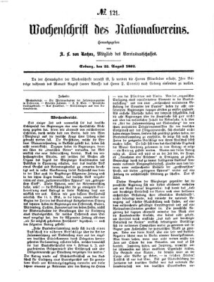 Wochenschrift des Nationalvereins Freitag 22. August 1862