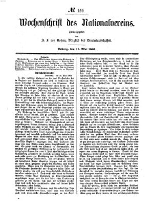 Wochenschrift des Nationalvereins Sonntag 17. Mai 1863