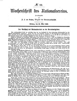 Wochenschrift des Nationalvereins Sonntag 31. Mai 1863