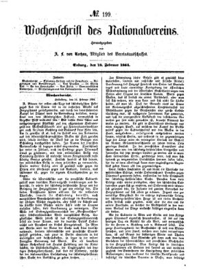 Wochenschrift des Nationalvereins Donnerstag 18. Februar 1864