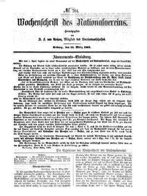 Wochenschrift des Nationalvereins Donnerstag 24. März 1864