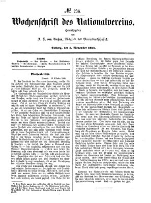 Wochenschrift des Nationalvereins Donnerstag 3. November 1864
