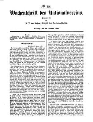 Wochenschrift des Nationalvereins Donnerstag 12. Januar 1865