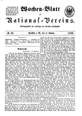 Wochen-Blatt des National-Vereins (Wochenschrift des Nationalvereins)