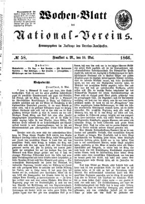 Wochen-Blatt des National-Vereins (Wochenschrift des Nationalvereins) Donnerstag 10. Mai 1866