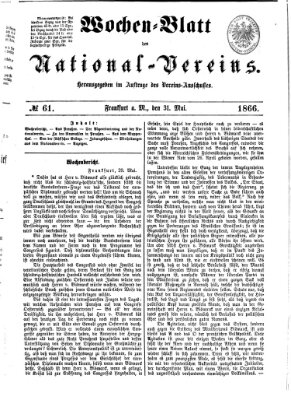 Wochen-Blatt des National-Vereins (Wochenschrift des Nationalvereins) Donnerstag 31. Mai 1866