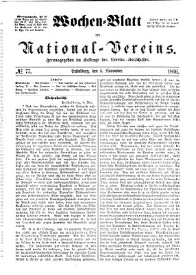 Wochen-Blatt des National-Vereins (Wochenschrift des Nationalvereins) Donnerstag 8. November 1866
