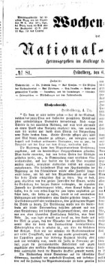 Wochen-Blatt des National-Vereins (Wochenschrift des Nationalvereins) Donnerstag 6. Dezember 1866