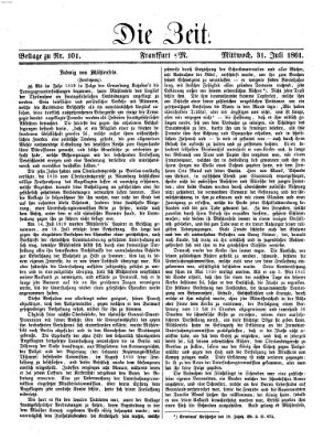 Die Zeit Mittwoch 31. Juli 1861