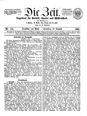 Die Zeit Samstag 10. August 1861