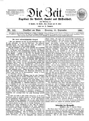 Die Zeit Sonntag 15. September 1861