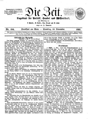 Die Zeit Samstag 16. November 1861