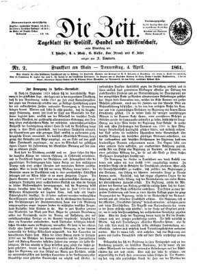 Die Zeit Donnerstag 4. April 1861
