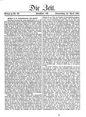 Die Zeit Donnerstag 25. April 1861