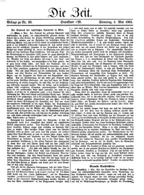 Die Zeit Sonntag 5. Mai 1861
