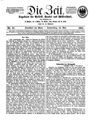 Die Zeit Donnerstag 16. Mai 1861