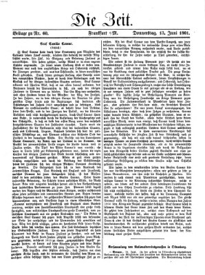 Die Zeit Donnerstag 13. Juni 1861