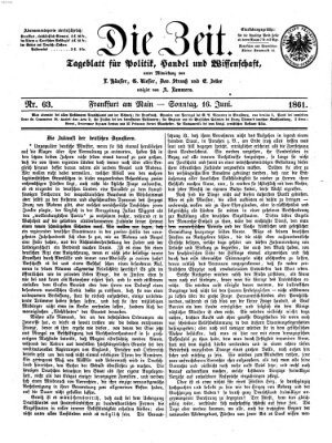 Die Zeit Sonntag 16. Juni 1861