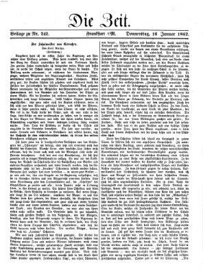 Die Zeit Donnerstag 16. Januar 1862