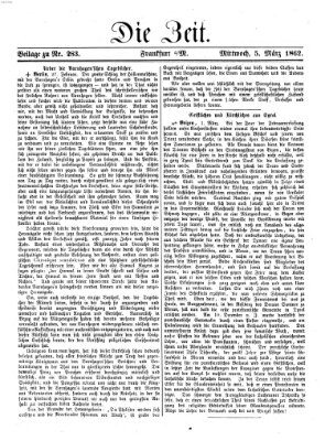 Die Zeit Mittwoch 5. März 1862