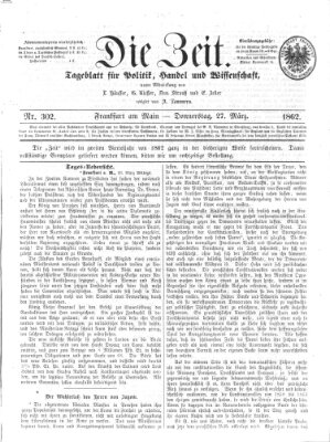 Die Zeit Donnerstag 27. März 1862