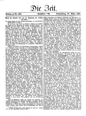 Die Zeit Donnerstag 27. März 1862